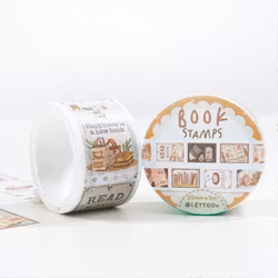 Washi tape Lettoon - Book Stamps 25 mm