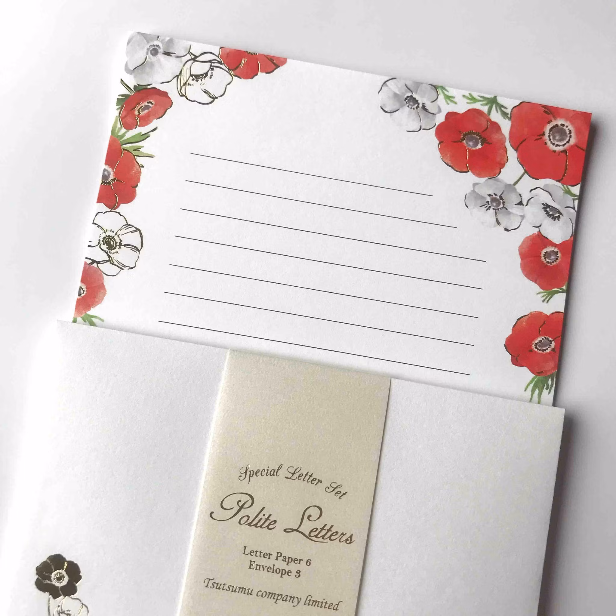 Stationery set Tsutsumu Company - Anemone