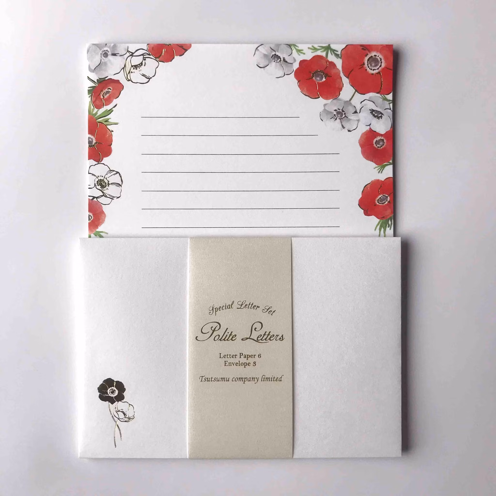 Stationery set Tsutsumu Company - Anemone