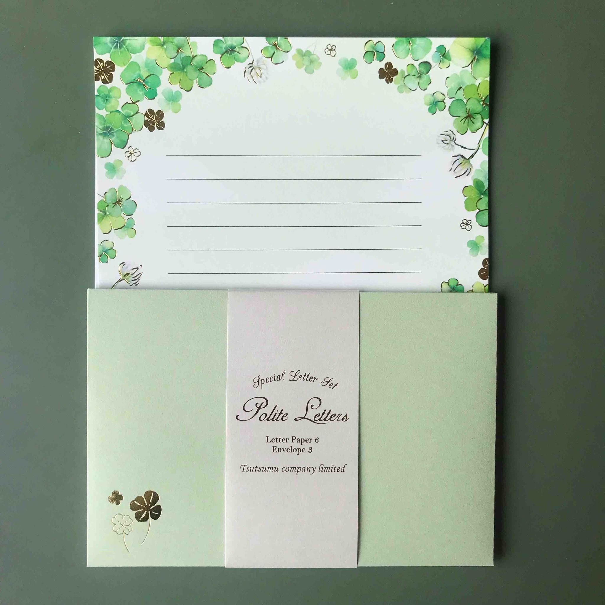 Stationery set Tsutsumu Company - Wish Clover
