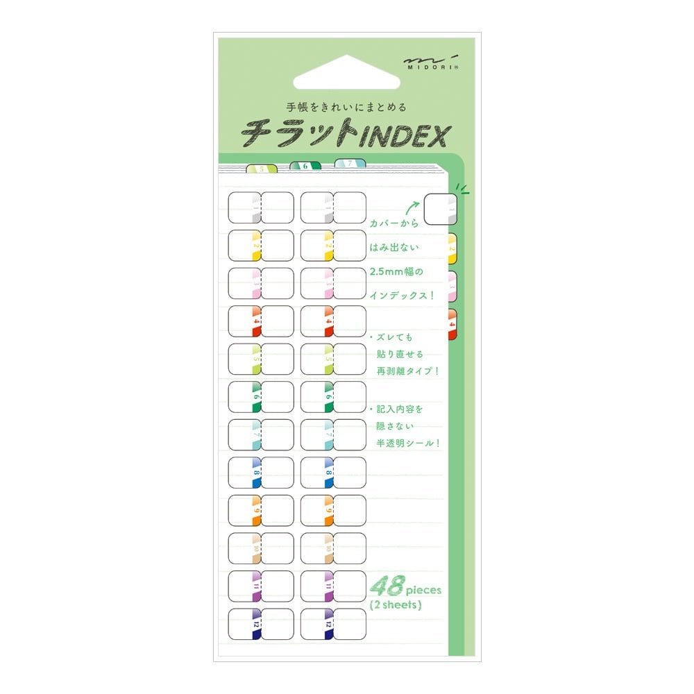 Midori Index Label Chiratto Numbers Color