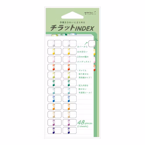 Midori Index Label Chiratto Numbers Color
