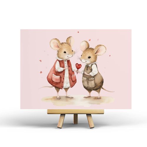 Vykort Penpaling Paula - Valentine's Mice