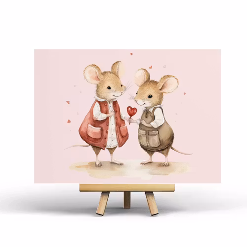 Card Penpaling Paula - Valentine's Mice