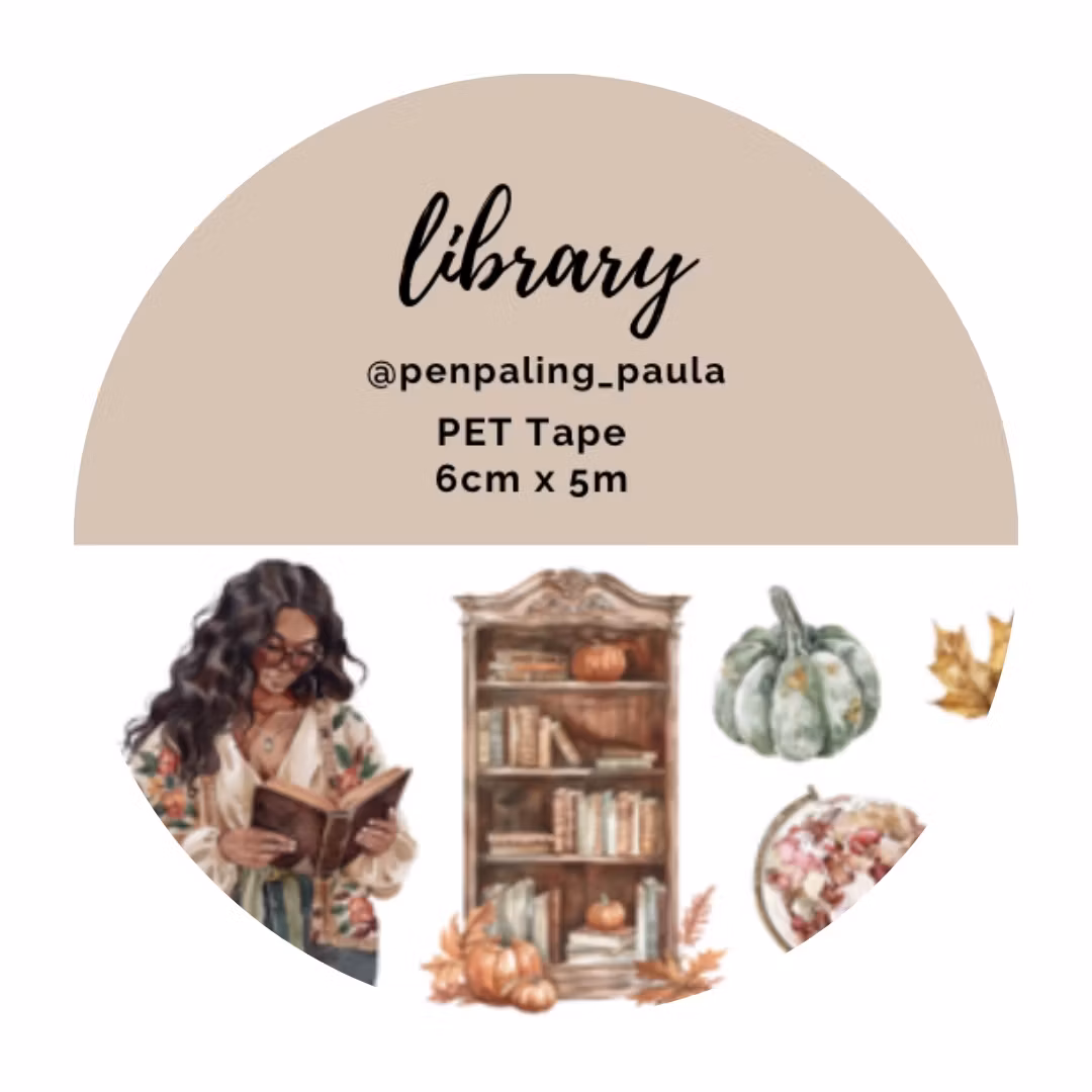Penpaling Paula PET Tape (Pre-Cut) - Library 60 mm