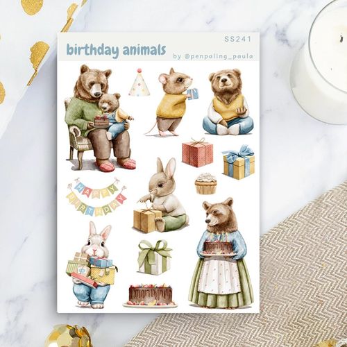 Stickers Penpaling Paula - Birthday Animals