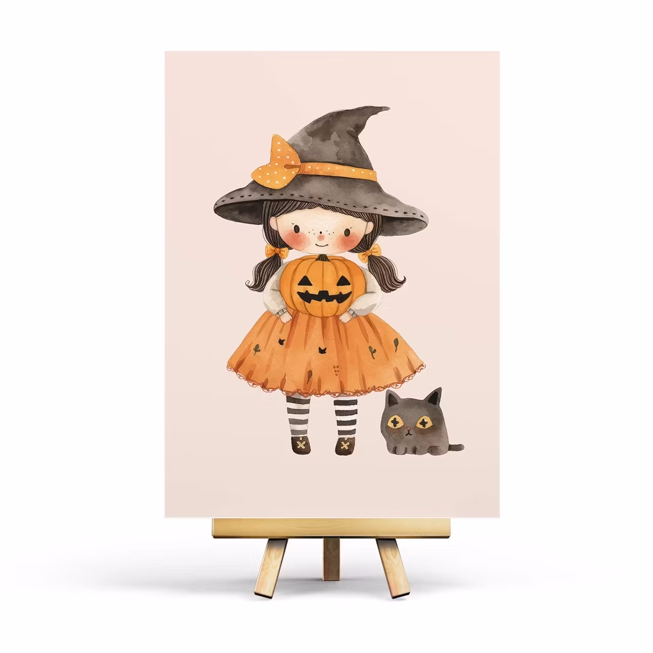 Vykort Penpaling Paula - Witch and Cat