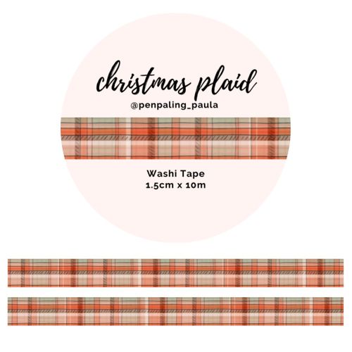 Washi Tape Penpaling Paula - Christmas Plaid 15 mm