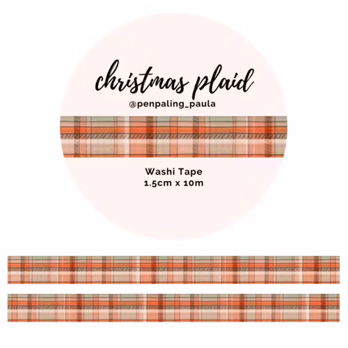 Washi Tape Penpaling Paula - Christmas Plaid 15 mm