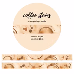 Washi Tape Penpaling Paula - Coffee Stains 15 mm
