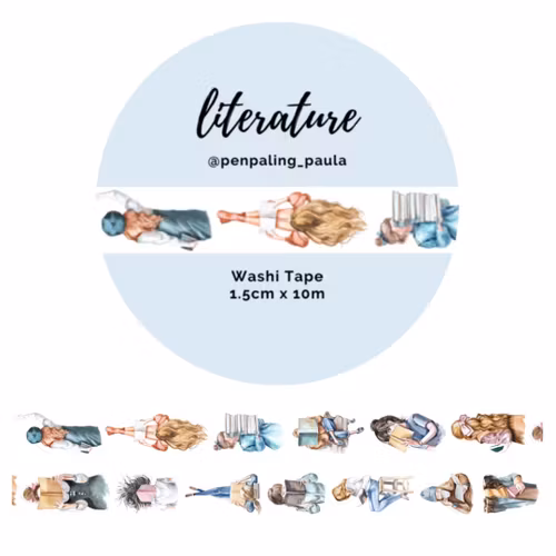 Washi Tape Penpaling Paula - Literature 15 mm