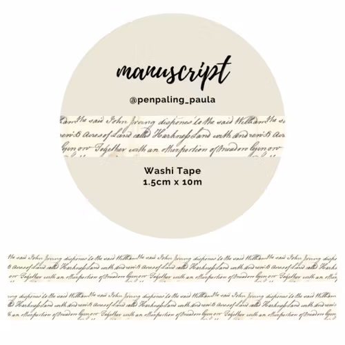 Washi Tape Penpaling Paula - Manuscript 15 mm