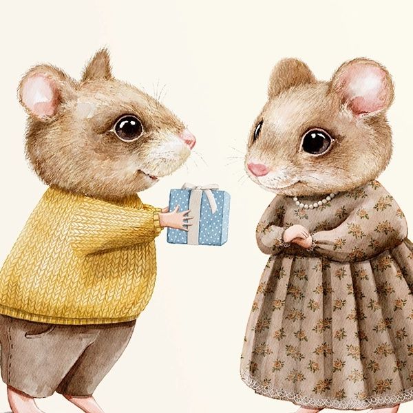 Postcard Penpaling Paula - Mouse Gift