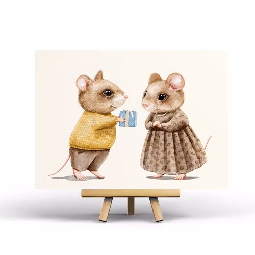 Vykort Penpaling Paula - Mouse Gift
