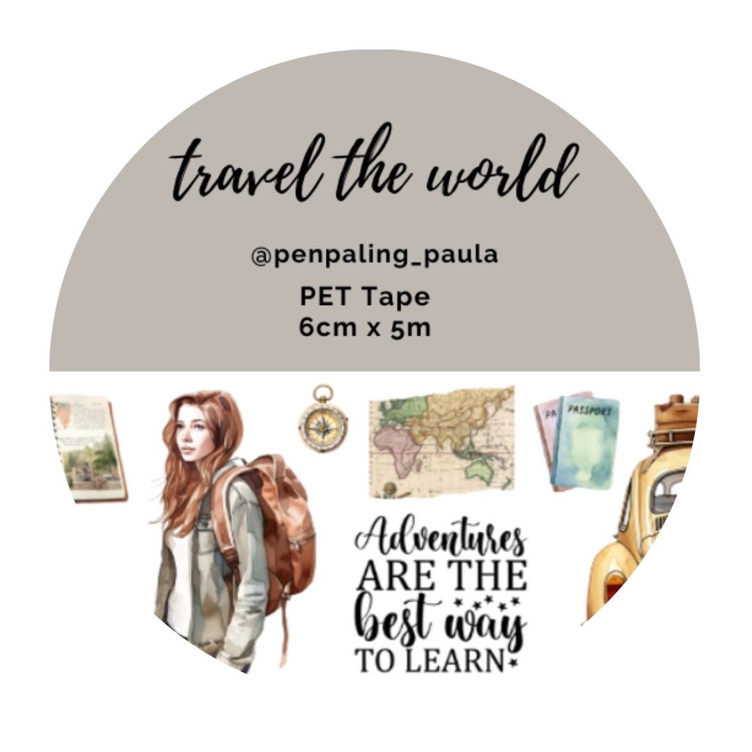 Penpaling Paula PET Tape (Pre-Cut) - Travel the World 60 mm
