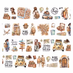 Penpaling Paula PET Tape (Pre-Cut) - Travel the World 60 mm