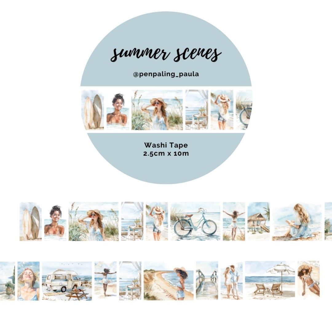Washi Tape Penpaling Paula - Summer Scenes 25 mm