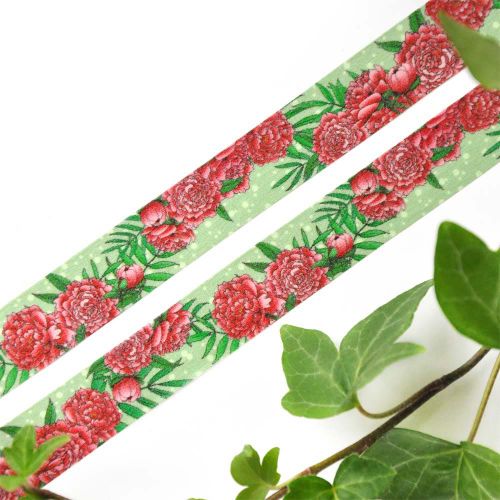 Washi tape Willwa - Wave of Peonies 15 mm