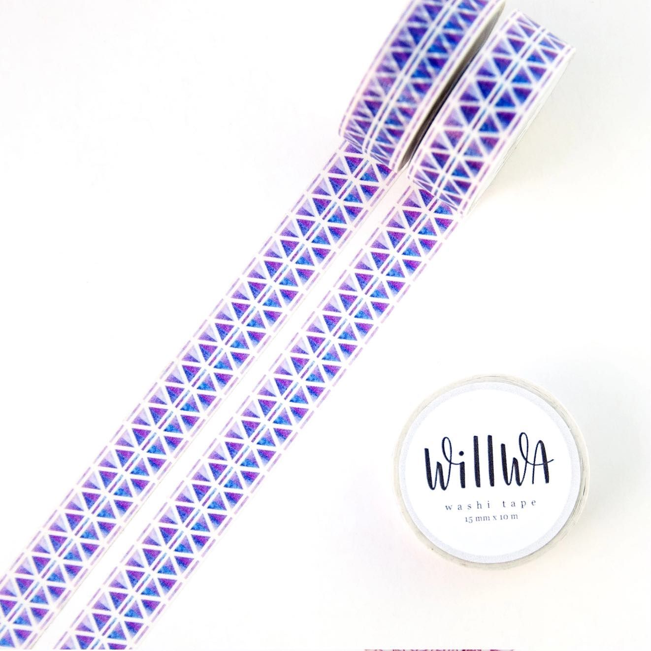Washi tape Willwa - Blue & Purple Kaleido 15 mm