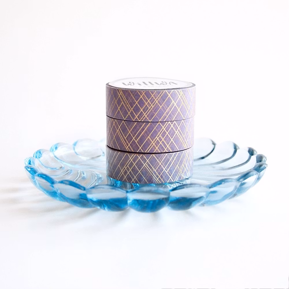 Washi tape Willwa - Sophisticated Lines Purple 15 mm