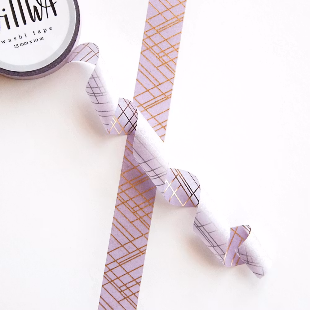 Washi tape Willwa - Sophisticated Lines Purple 15 mm