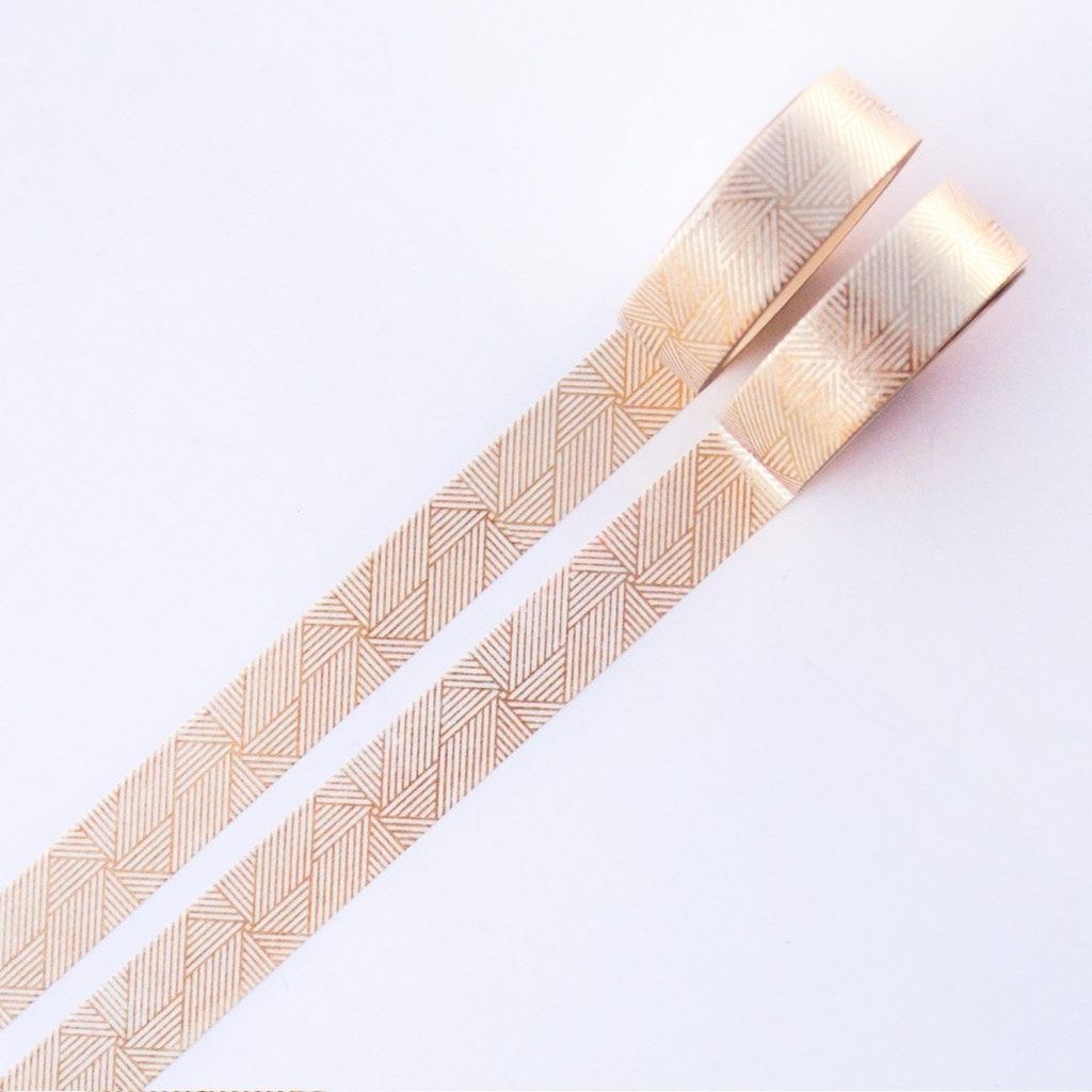 Washi tape Willwa - Gold Lines Spiral 15 mm