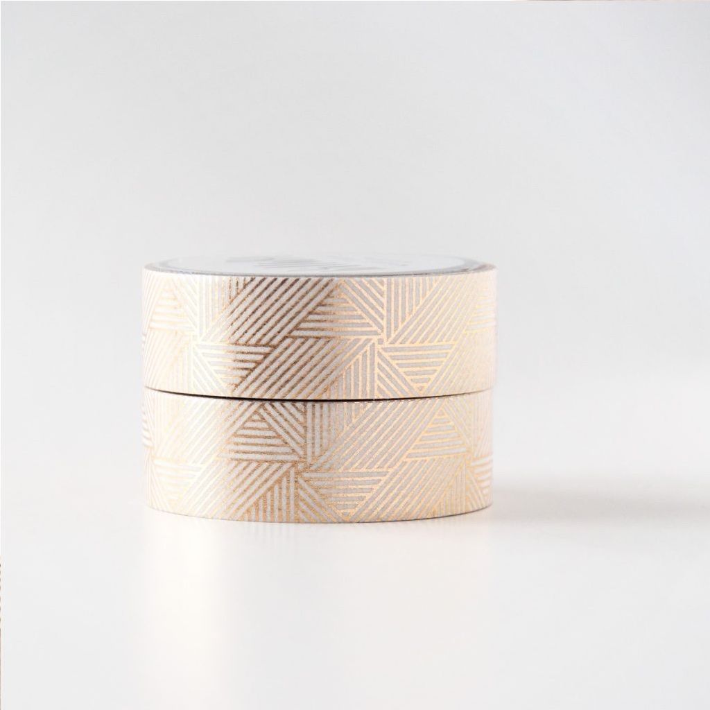 Washi tape Willwa - Gold Lines Spiral 15 mm