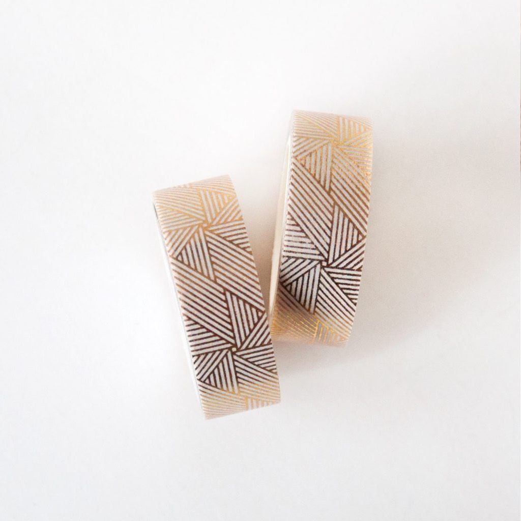 Washi tape Willwa - Gold Lines Spiral 15 mm