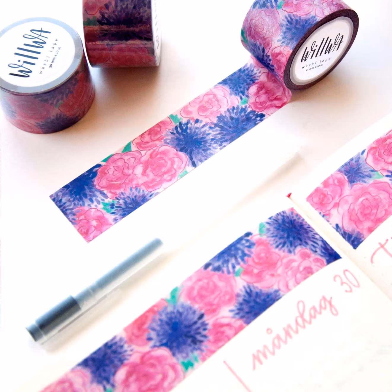 Washi tape Willwa - Ocean of Flowers 30 mm