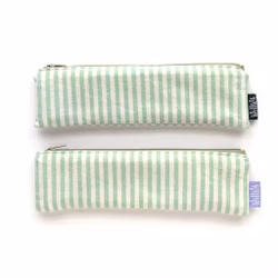Willwa Pencil Case Mini - Mint Green Stripes