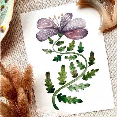 Vykort Nikki Dotti - Purple Flower
