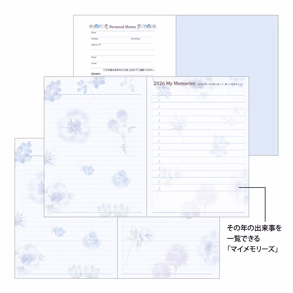 Midori 2026 Pocket Diary A6 Country Time Flower