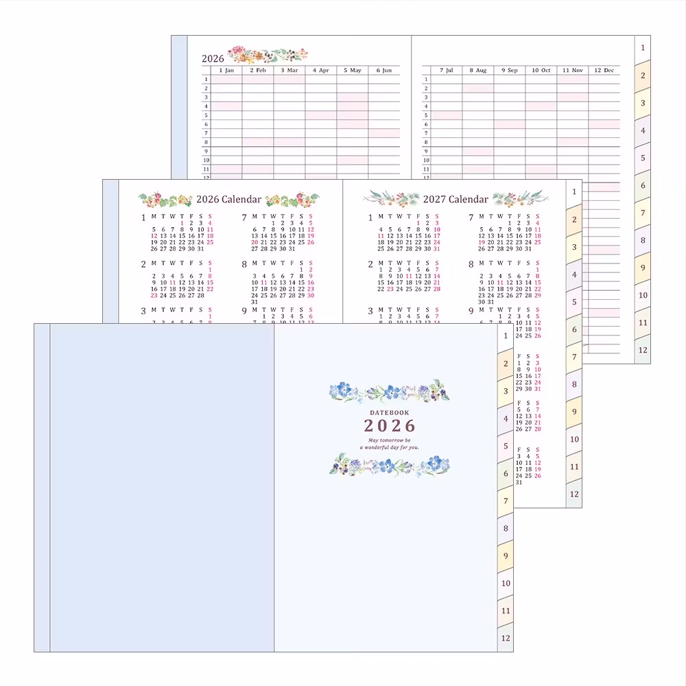 Midori 2026 Pocket Diary A6 Country Time Flower