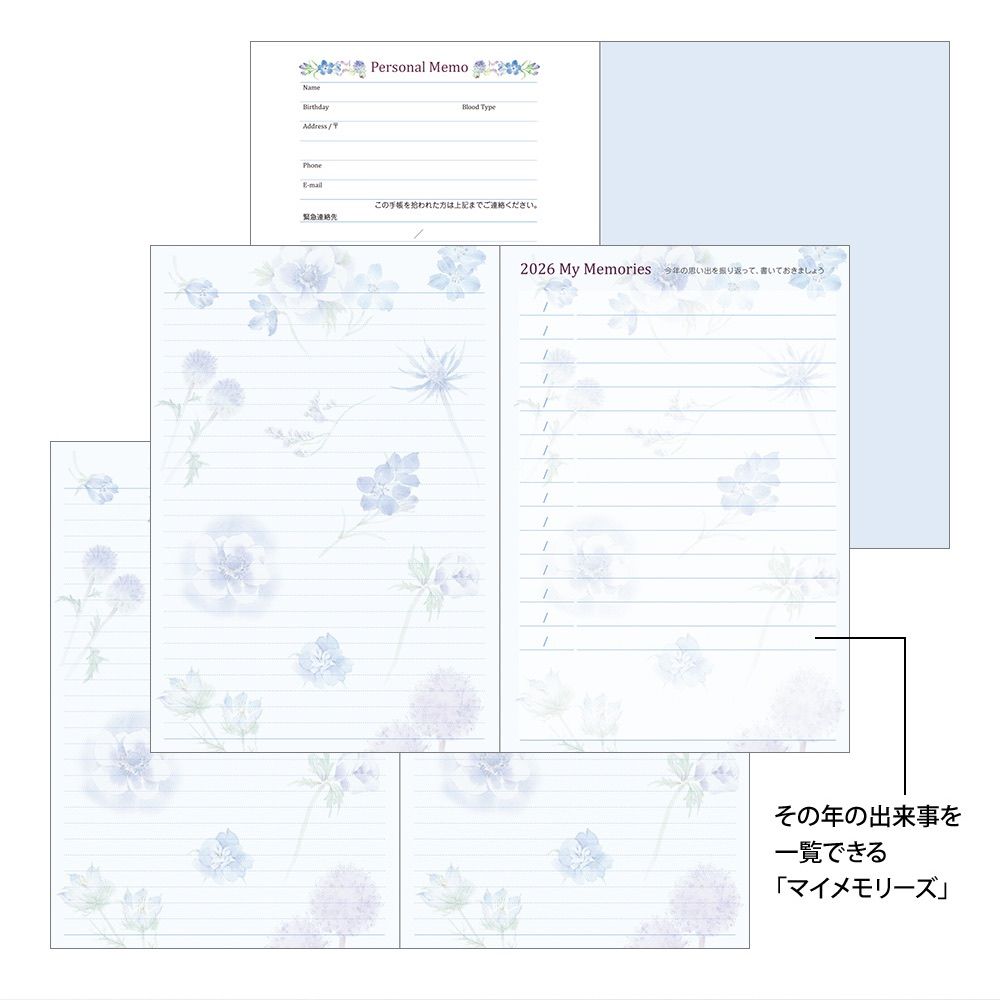 Midori 2026 Pocket Diary B6 Country Time Flower