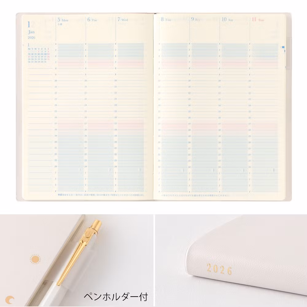 Midori 2026 Gradation Diary Day Length B6 Ivory