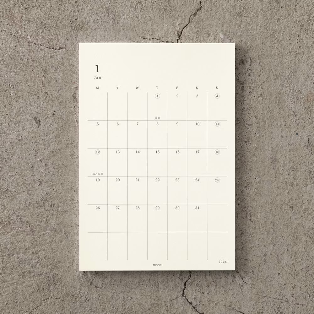 Midori 2026 MD Diary Sticker M