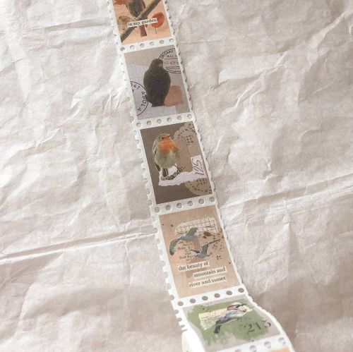 Washi Tape Sames Journal - Birds Autumn Stamp 25 mm