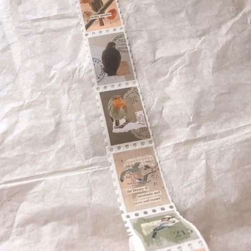 Washitejp Sames Journal - Birds Autumn Stamp 25 mm