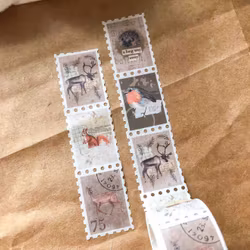 Washi Tape Sames Journal - Winter Animals Stamp 25 mm