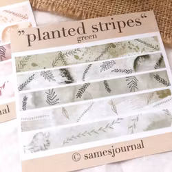 Washi Strips Sames Journal - Planted Stripes Green