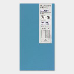 2026 Diary Refill (Weekly + memo) - Regular Size // Traveler's Notebook