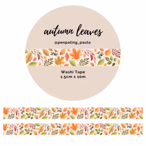 Washi Tape Penpaling Paula - Autumn Leaves 15 mm