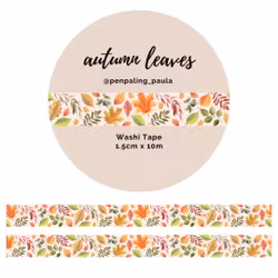 Washi Tape Penpaling Paula - Autumn Leaves 15 mm