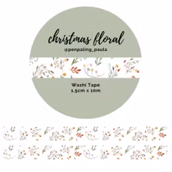 Washi Tape Penpaling Paula - Christmas Floral 15 mm