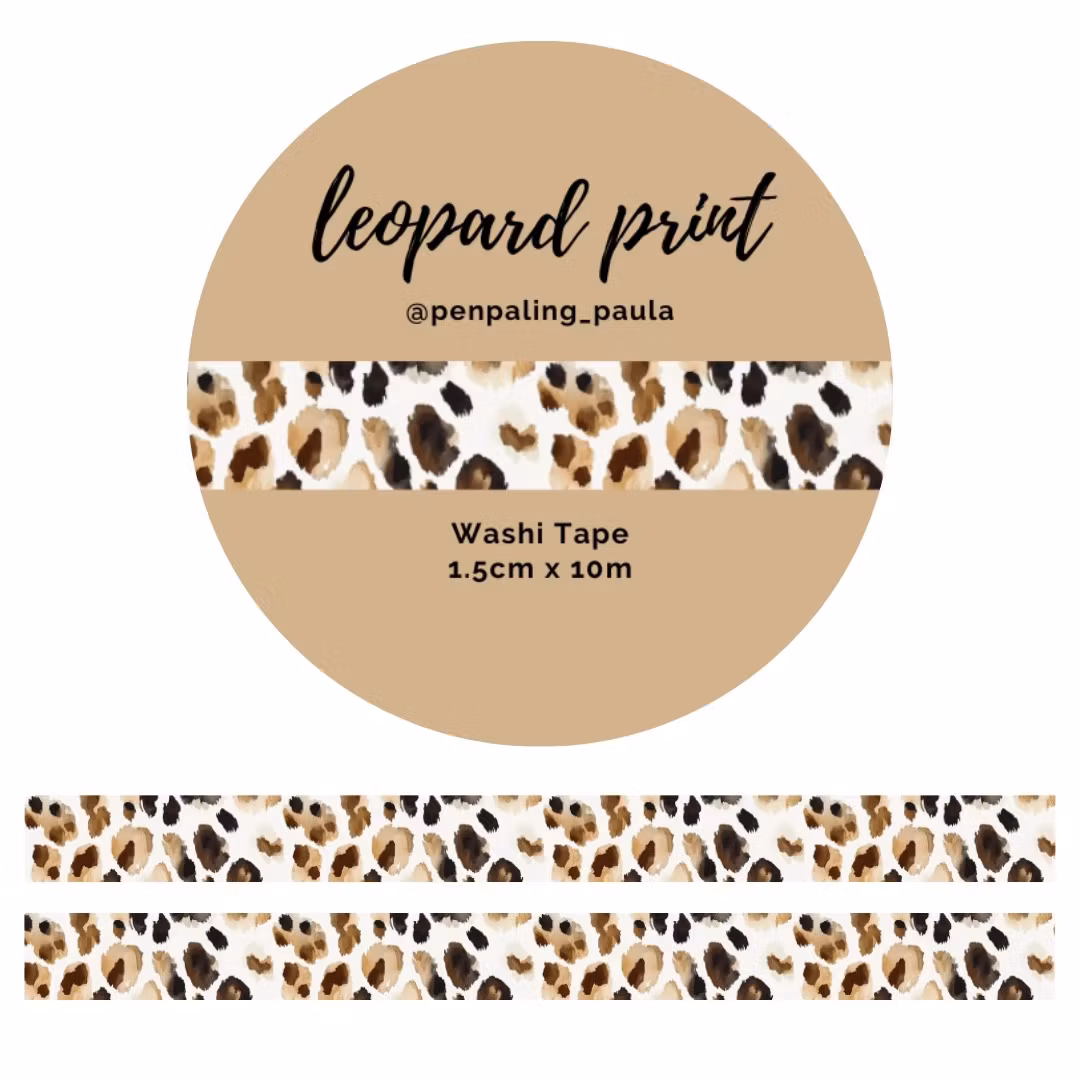 Washi Tape Penpaling Paula - Leopard Print 15 mm
