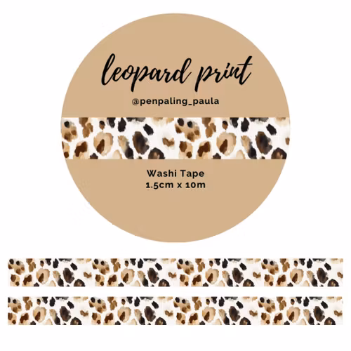 Washi Tape Penpaling Paula - Leopard Print 15 mm