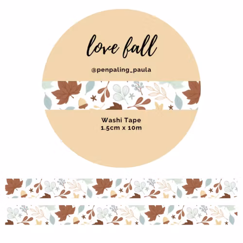 Washi Tape Penpaling Paula - Love Fall 15 mm