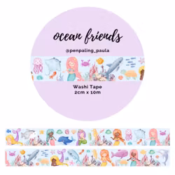 Washi Tape Penpaling Paula - Ocean Friends 20 mm