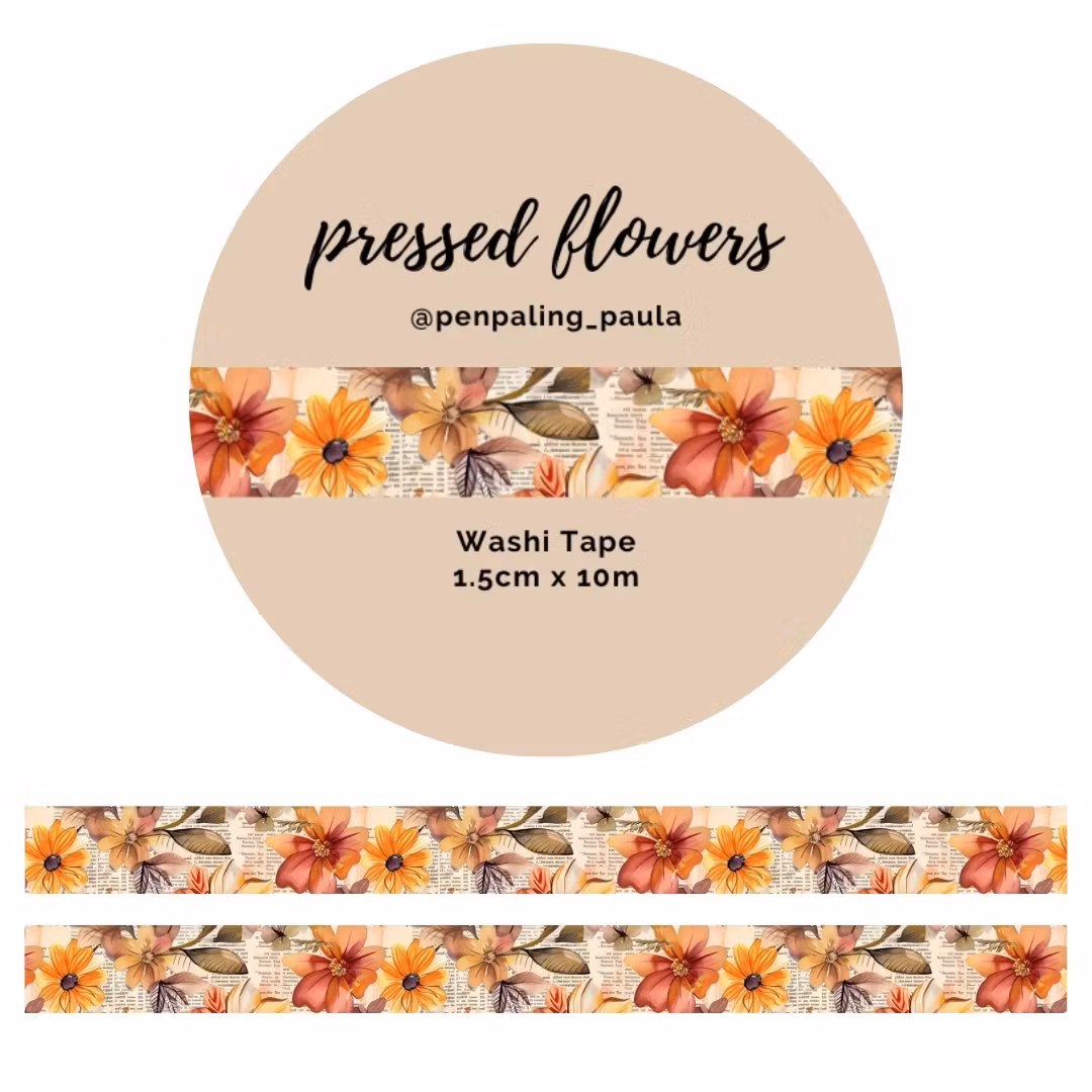 Washi Tape Penpaling Paula - Pressed Flowers 15 mm