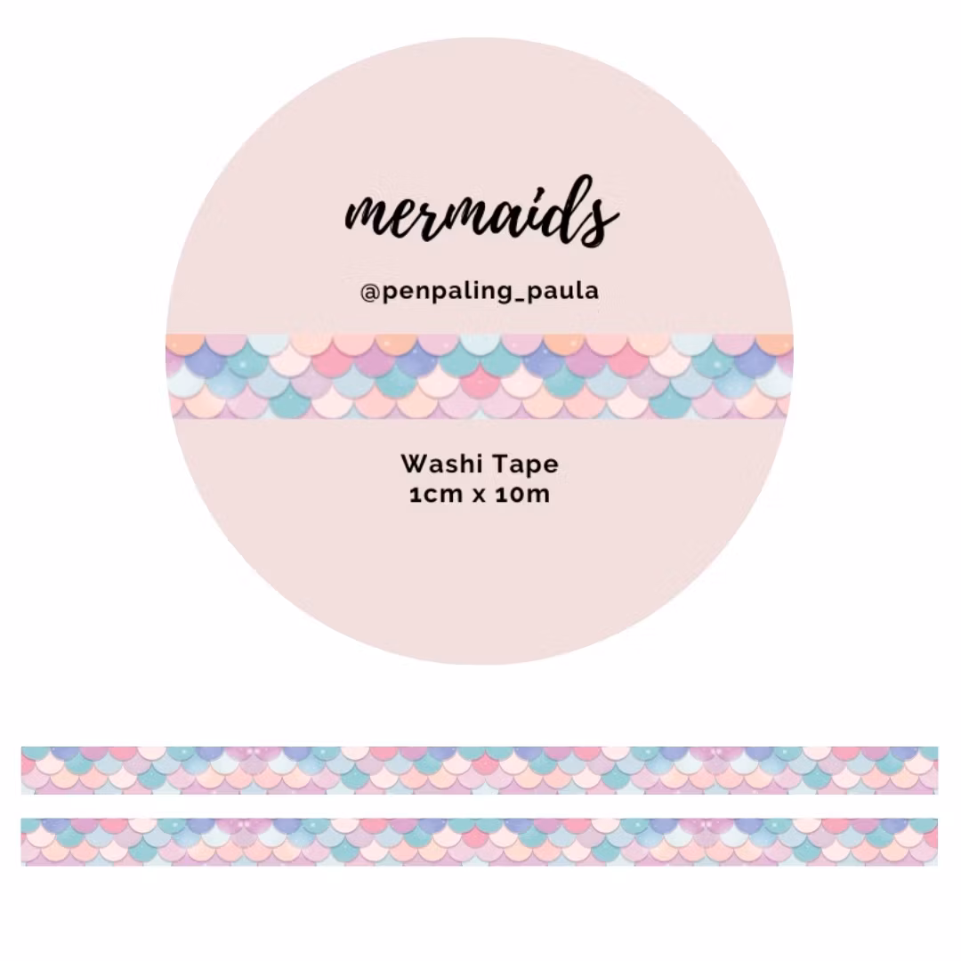 Washi Tape Penpaling Paula - Mermaids 10 mm